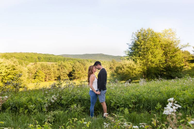Vermont engagement photoshoot in field