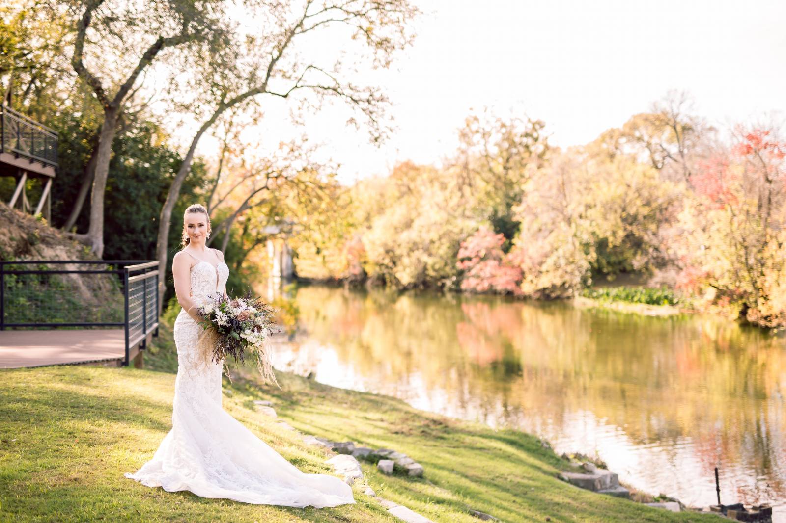 Creekside bridal picture