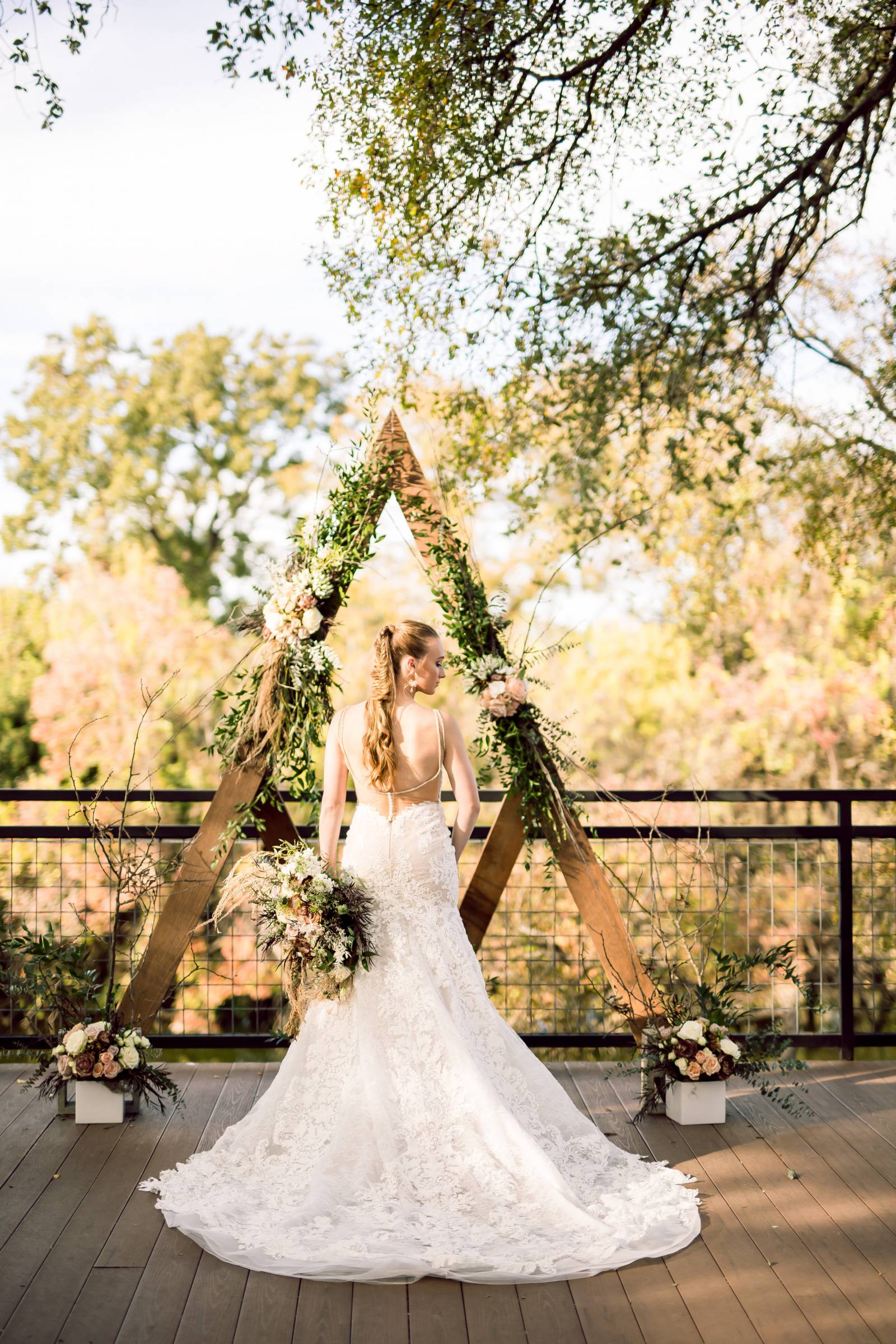 Ceremony arch with greenery