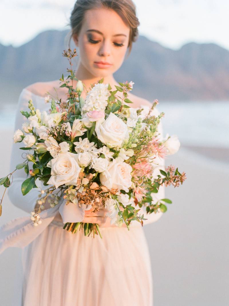 Romantic Capetown beach bridals in pastel tones | Cape Town Wedding ...