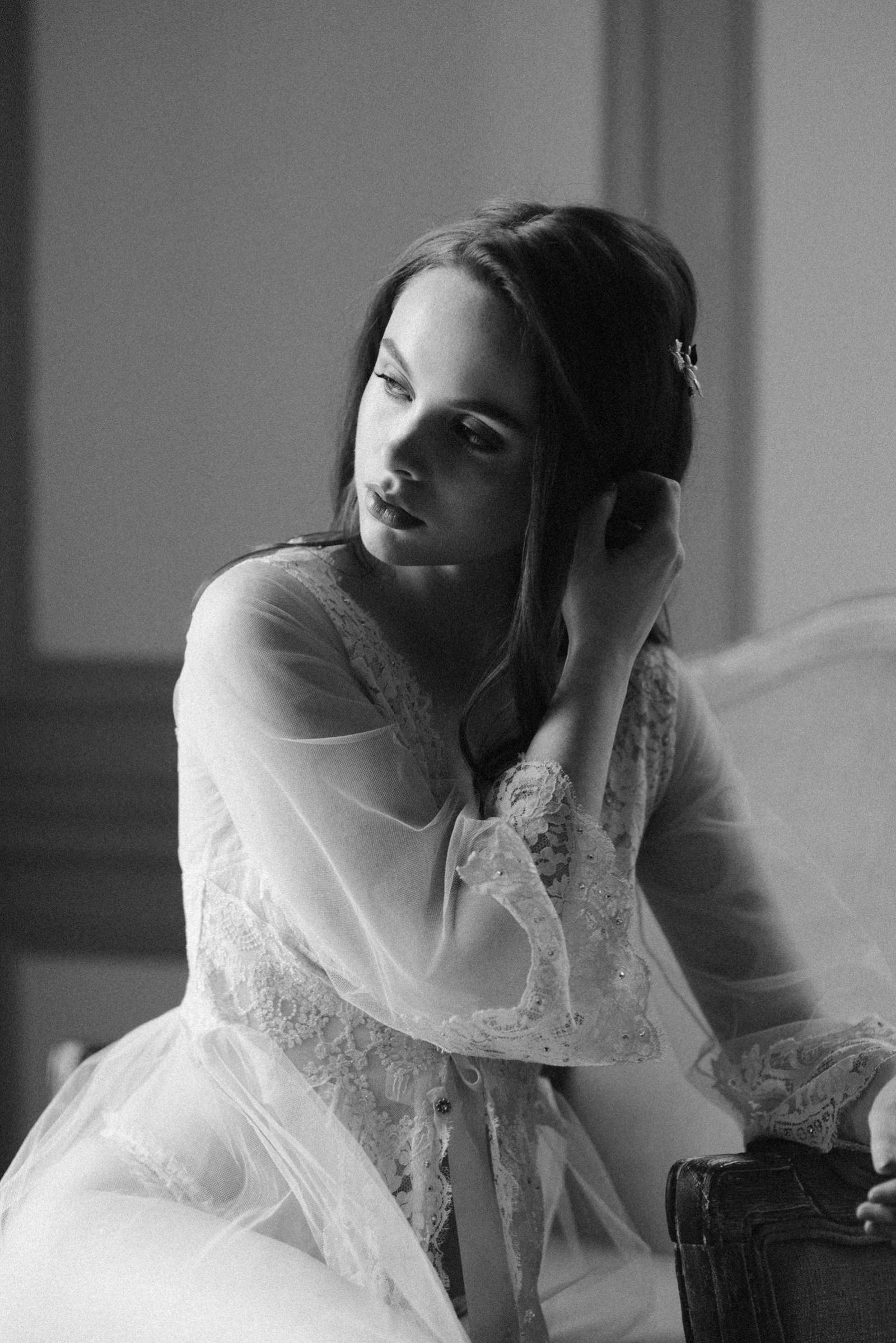 Moody & thoughtful bridal boudoir shoot | New York Boudoir