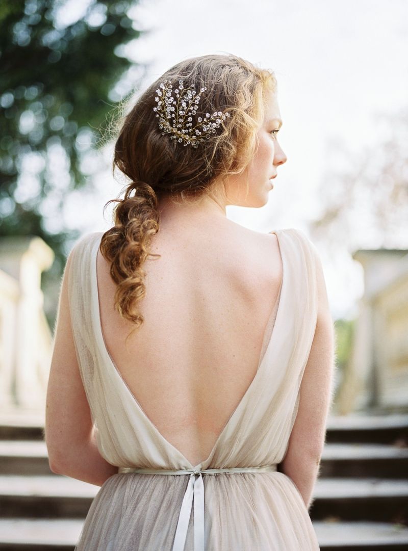 Low back wedding gown