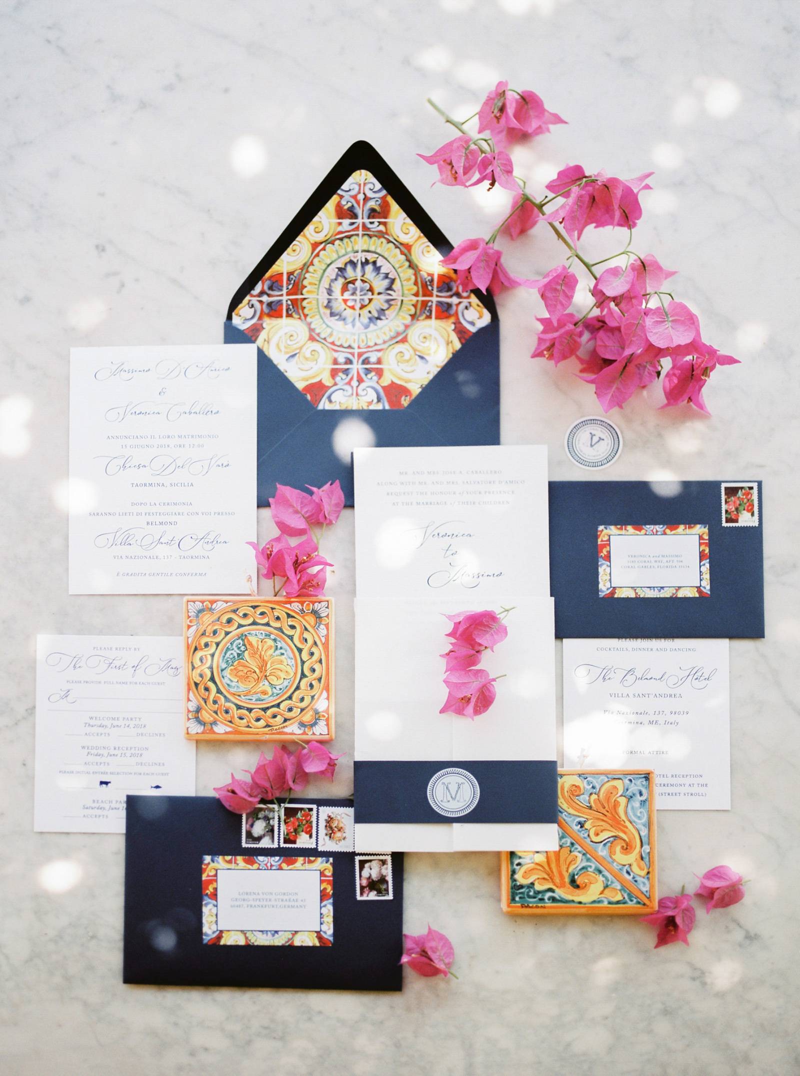 Grand Colourful Sicilian Destination Wedding Blending Mexican