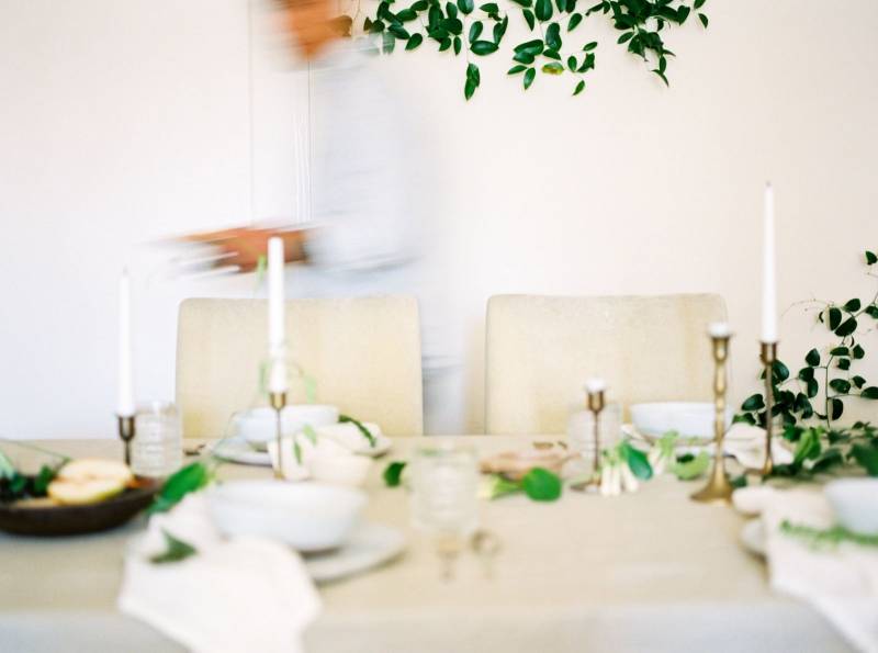 Simple table design with greenery
