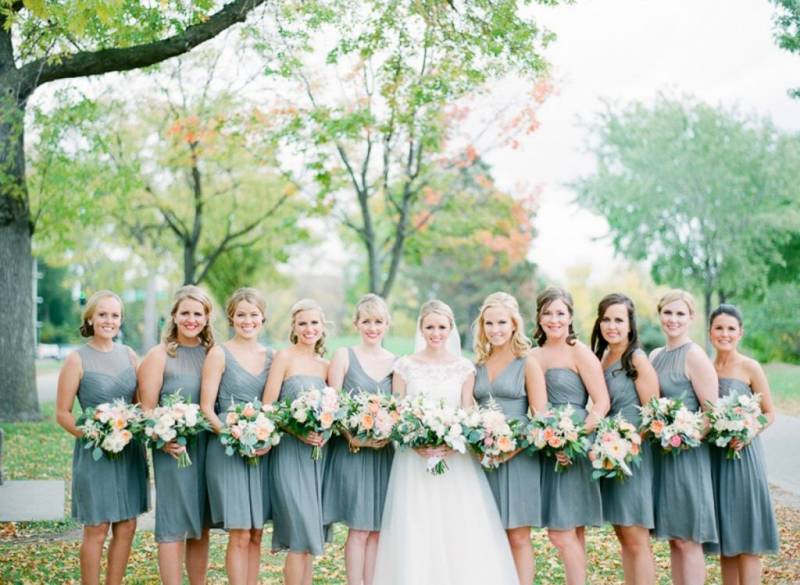 Grey bridesmaids dresses