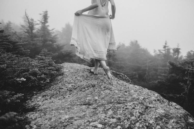 Moody mountain engagement photos in Vermont | Mount Mansfield Engagement