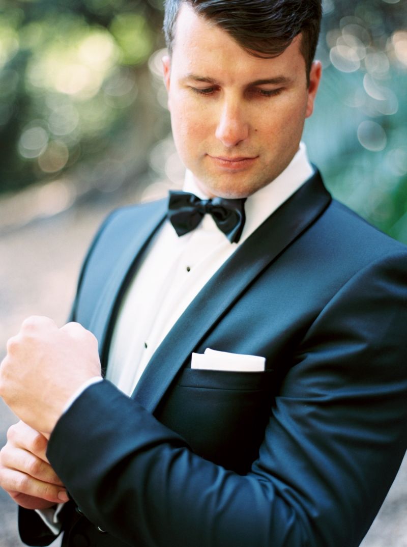 Groom in black tuxedo