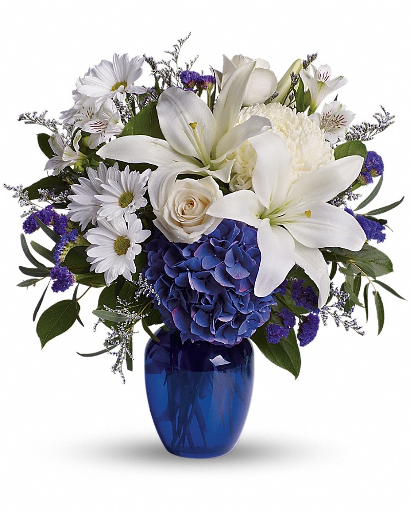 Beautiful In Blue Bouquet - Love & Romance Flowers by In Full Bloom Winnipeg