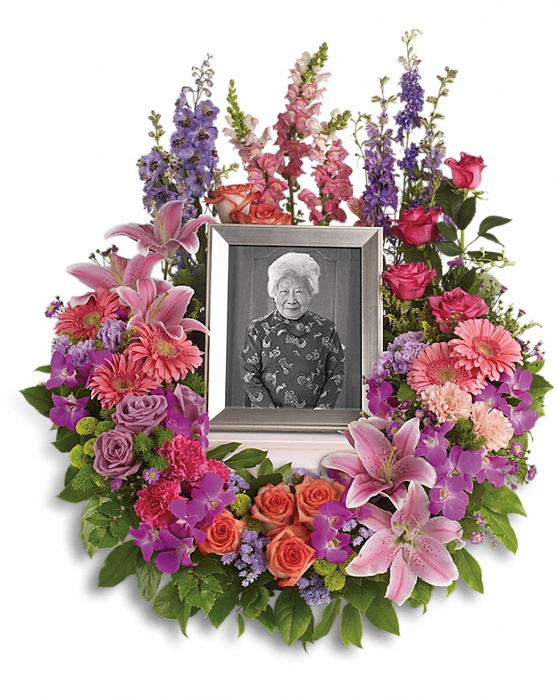 In Memoriam Wreath - Photo &Urn Tributes Flowers by In Full Bloom Winnipeg
