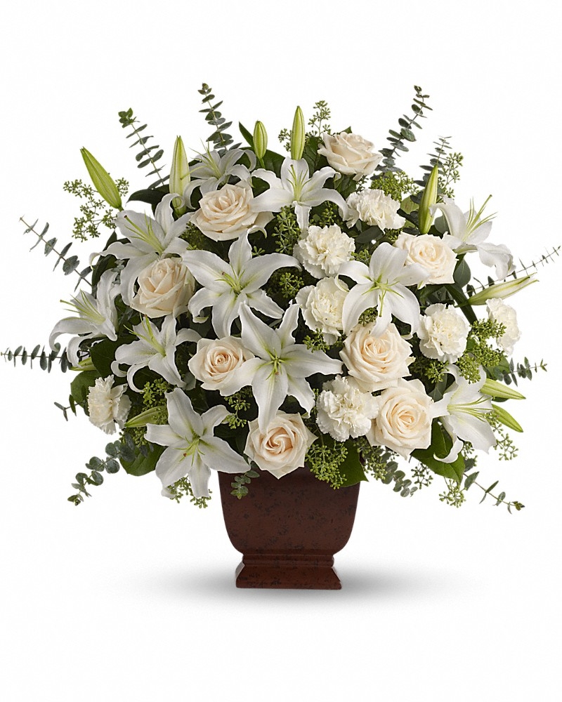 Loving Lilies And Roses Bouquet - Funeral Service Bouquets Flowers by In Full Bloom Winnipeg