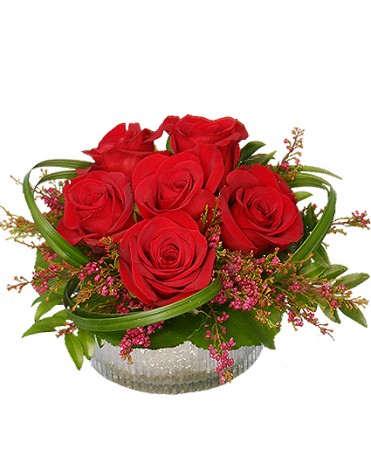 Rosy Red Posy Floral Design Bouquet  - Valentine's Day Flowers by In Full Bloom Winnipeg