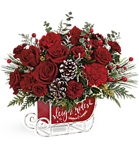 Teleflora's Vintage Sleigh Ride Flower Bouquet at In Full Bloom Florists