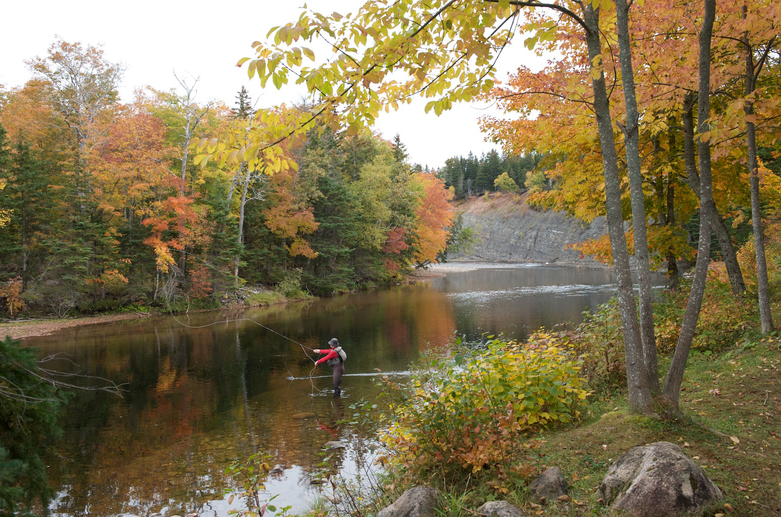 Fishing on the Margaree River, Cape Breton Island