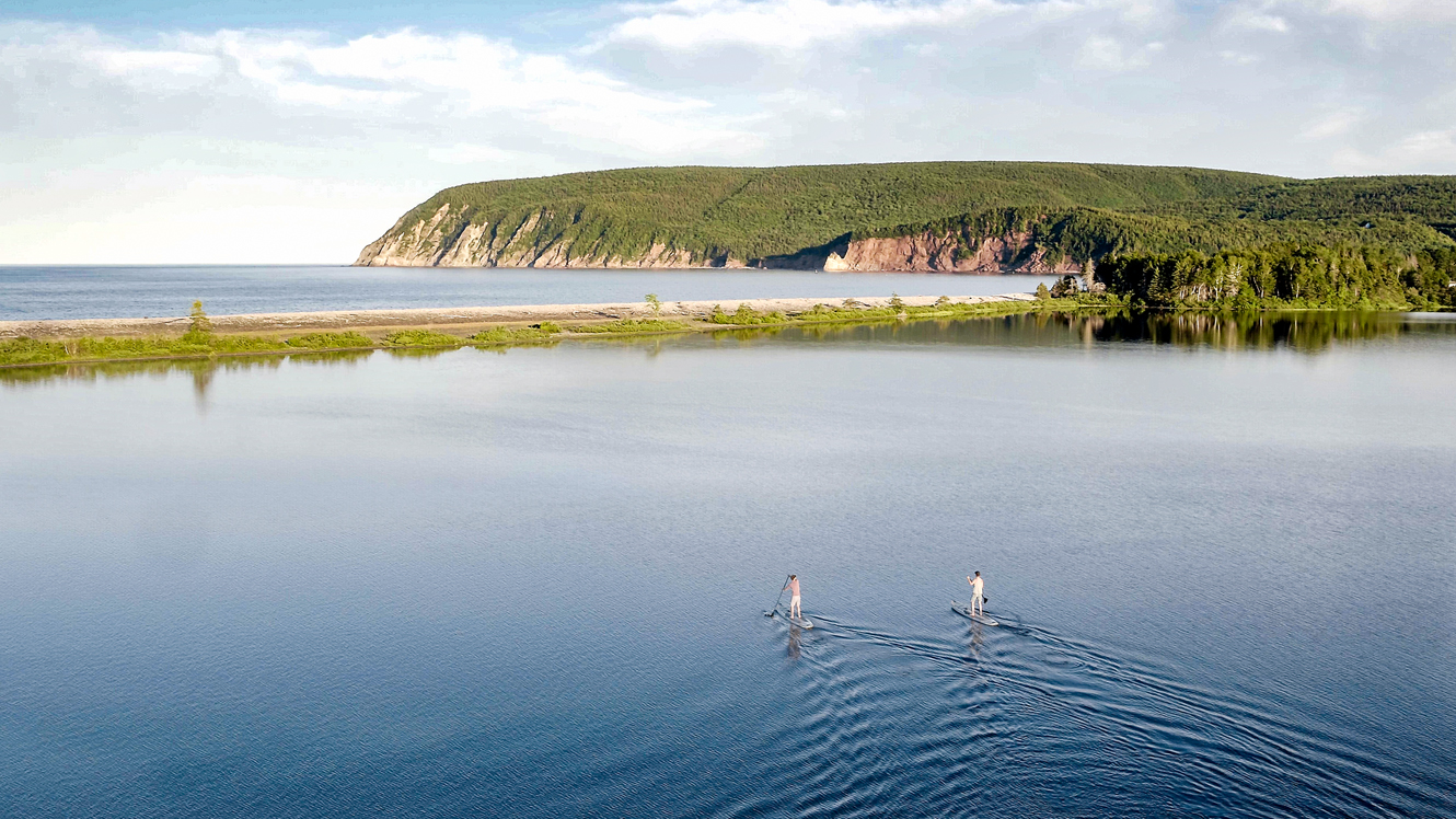 Paddleboarding at Ingonish Beach, NS