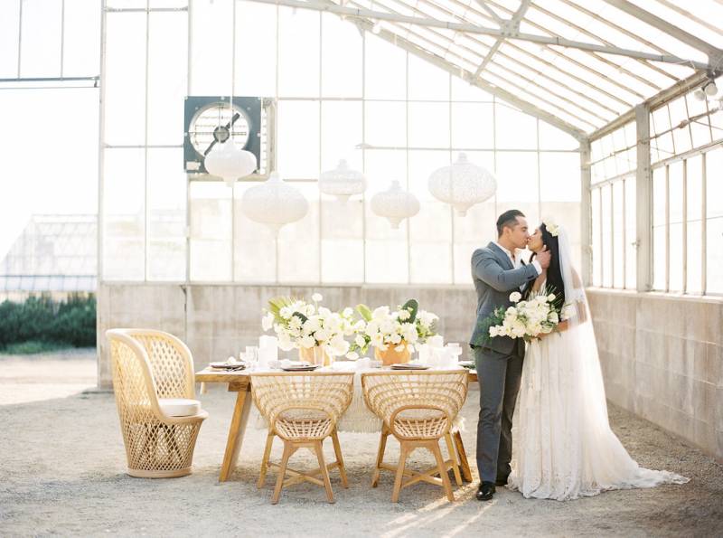 Bride and Groom for All-White Styled Shoot