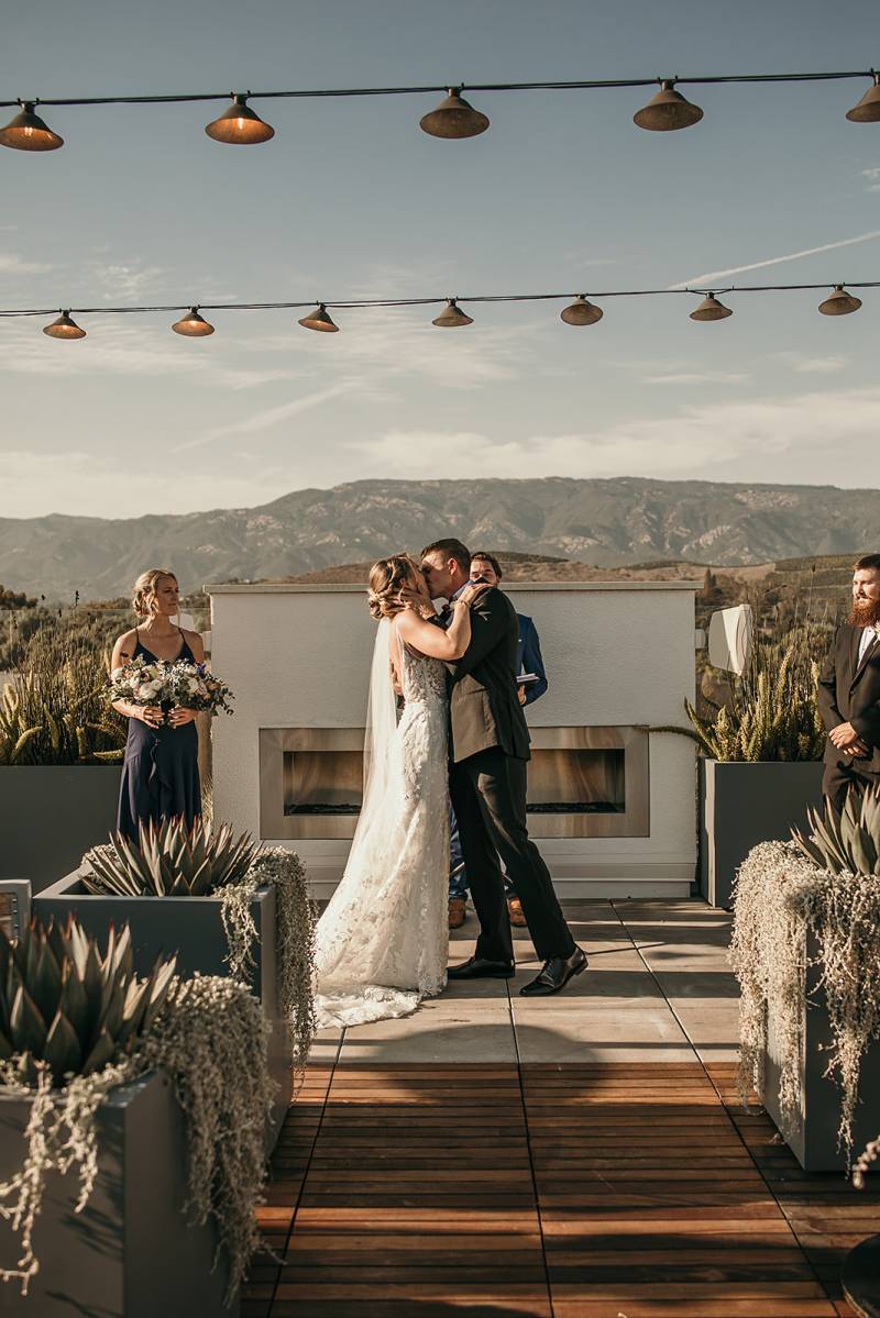Intimate wedding at Hilton Roof Top Bistro & Bar GoletaReal Weddings