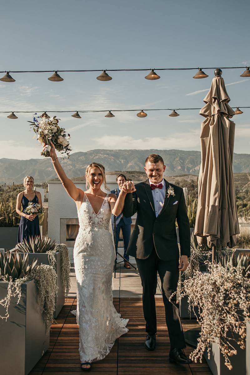 Intimate wedding at Hilton Roof Top Bistro & Bar GoletaReal Weddings