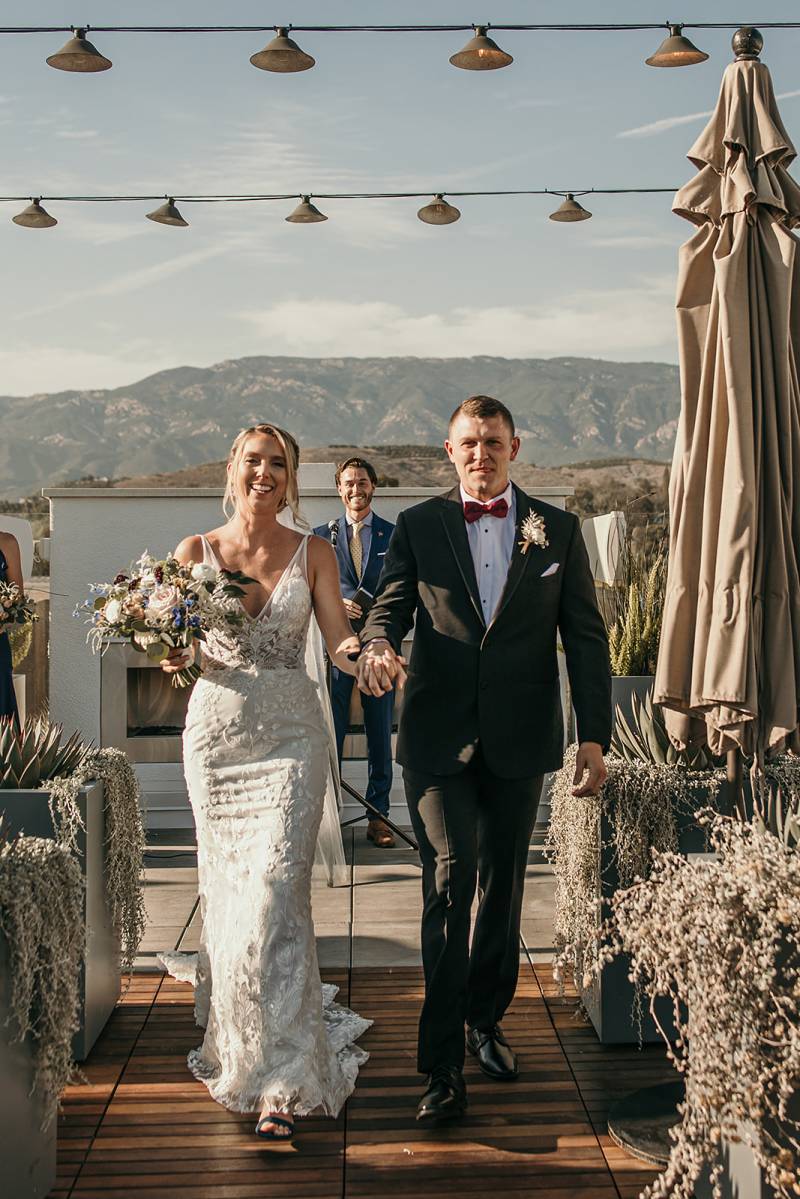 Intimate wedding at Hilton Roof Top Bistro & Bar GoletaReal Weddings