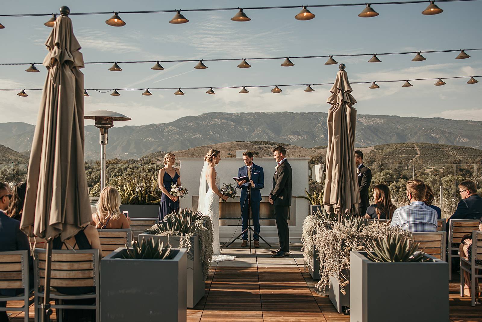 Intimate wedding at Hilton Roof Top Bistro & Bar GoletaReal Weddings