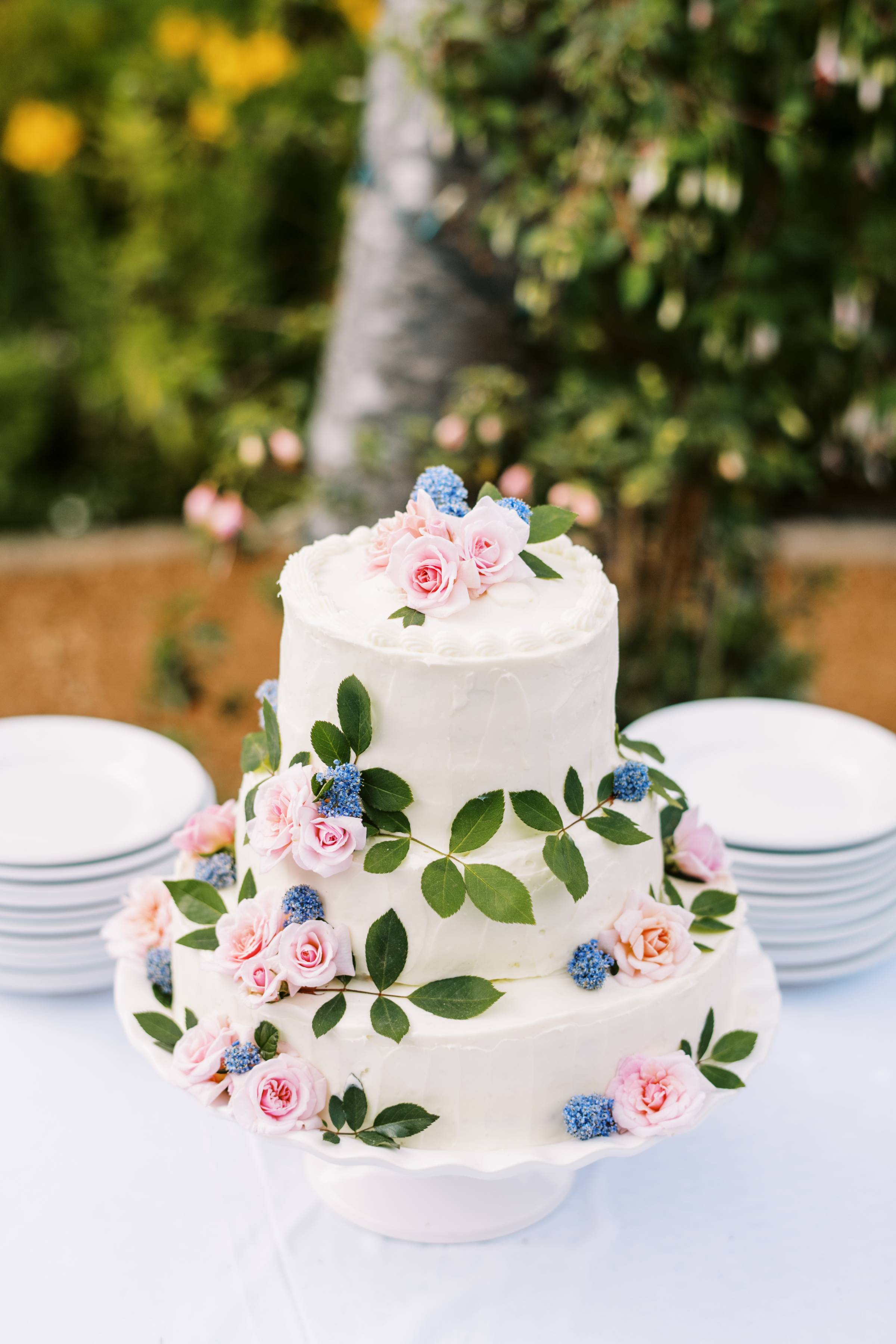 cake, flowers
