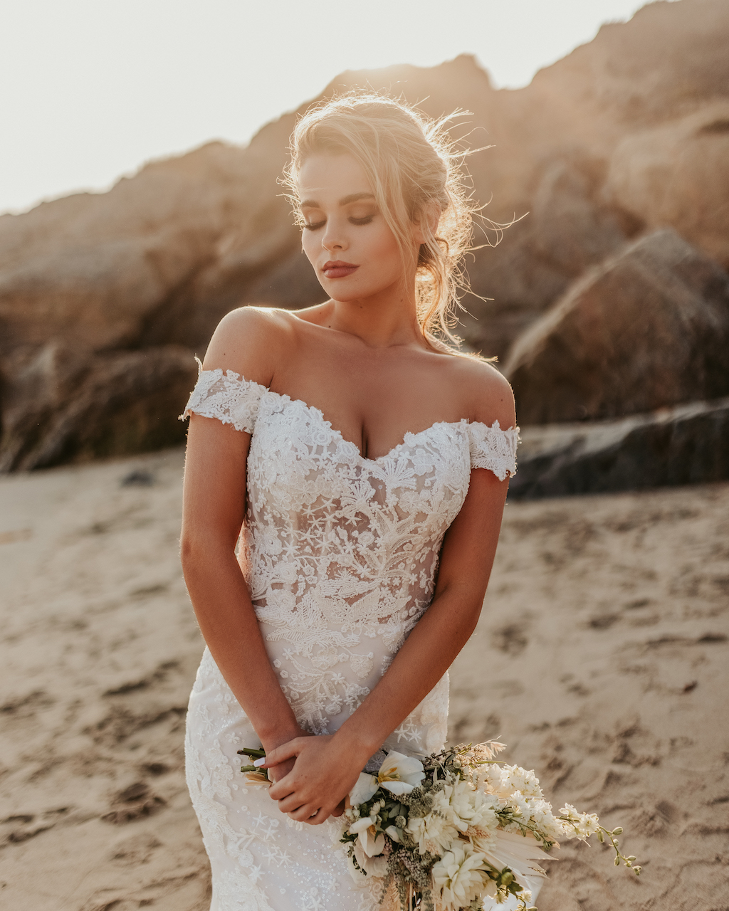 bride, gown, dress, bouquet, flowers, hair, makeup