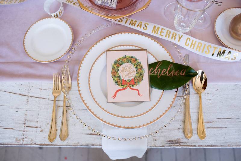 Table Setting, Gold Flatware, Holiday