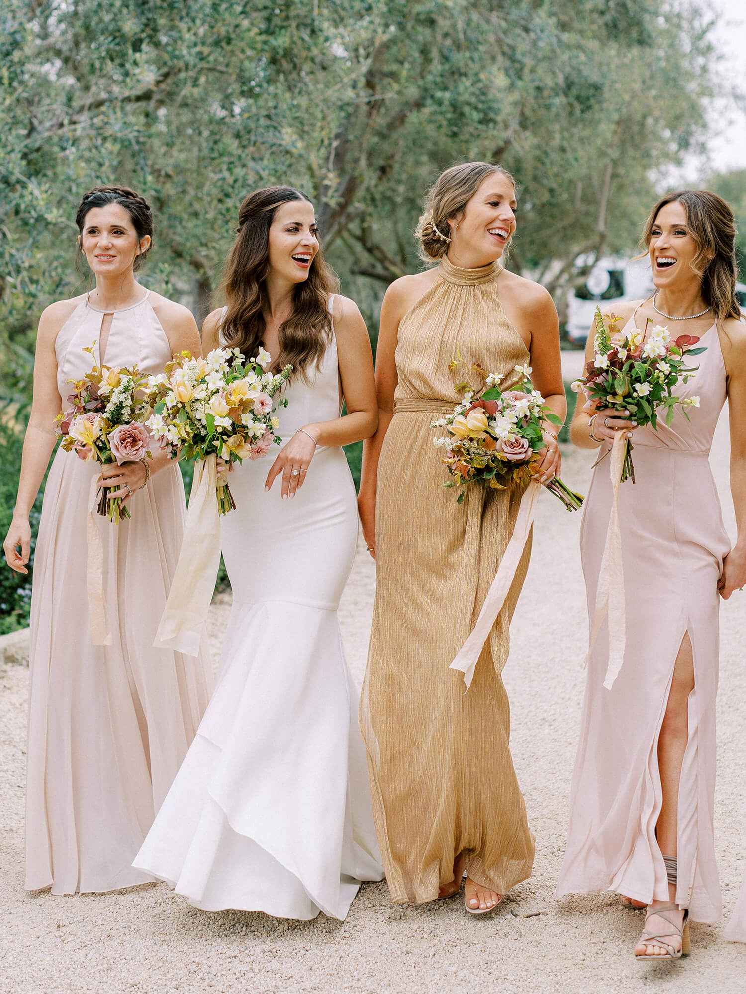 Mismatched bridesmaid 2024 dresses same color