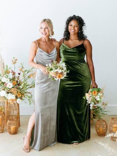 10 Luscious Velvet Dresses for Your Bridesmaids