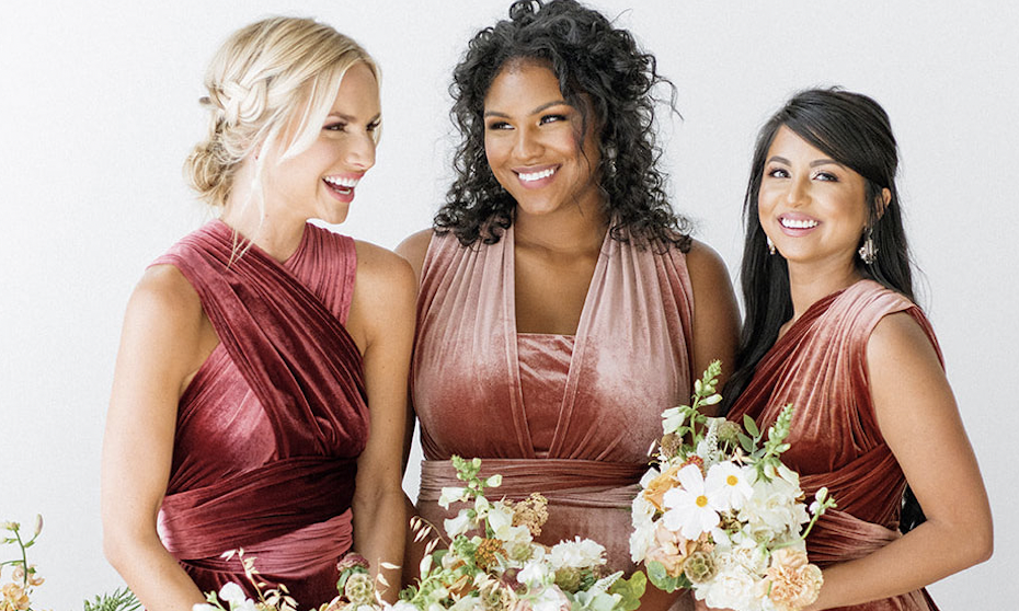 10 Luscious Velvet Dresses for Your Bridesmaids