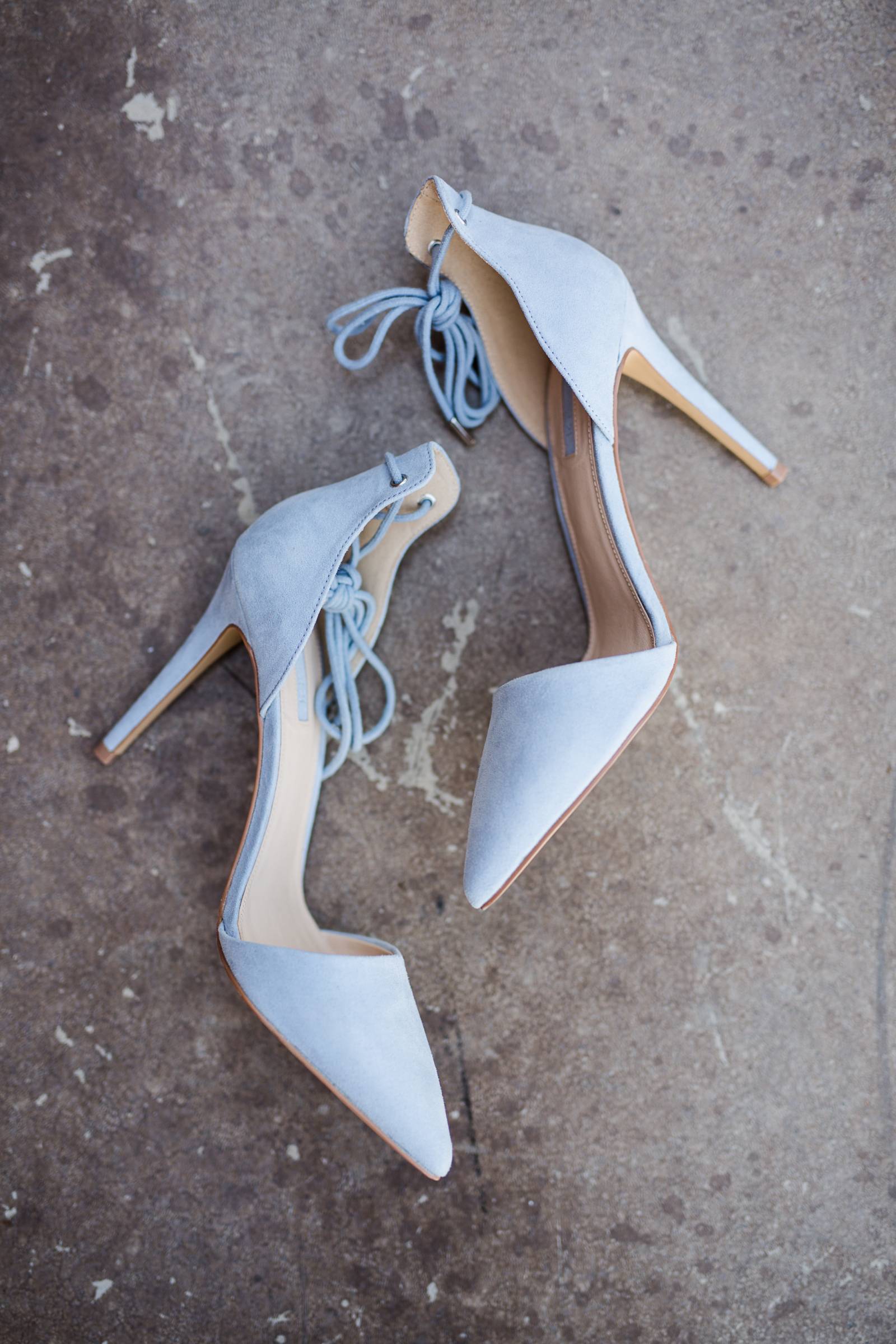 Blue suede wedding shoes