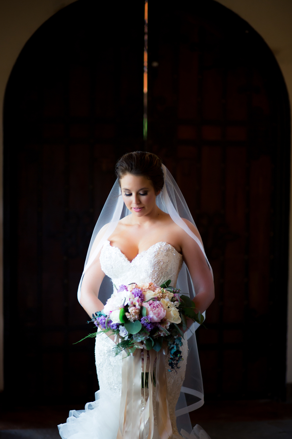 Bridal portrait with wedding bouquet