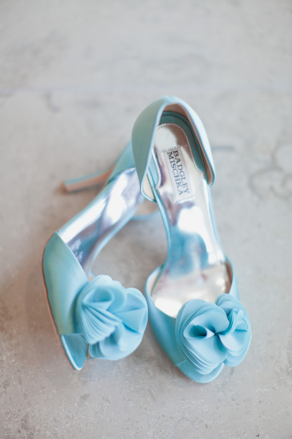 Blue bridal shoes