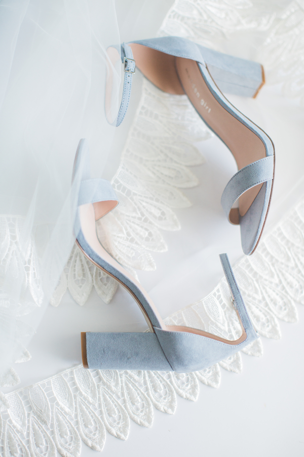 Blue suede wedding shoes