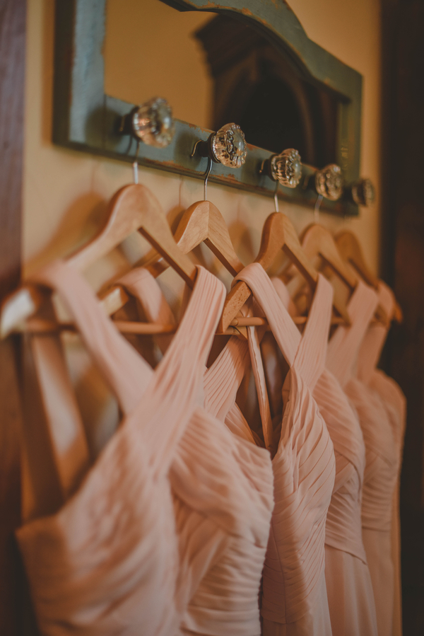 Baby pink bridesmaid dresses