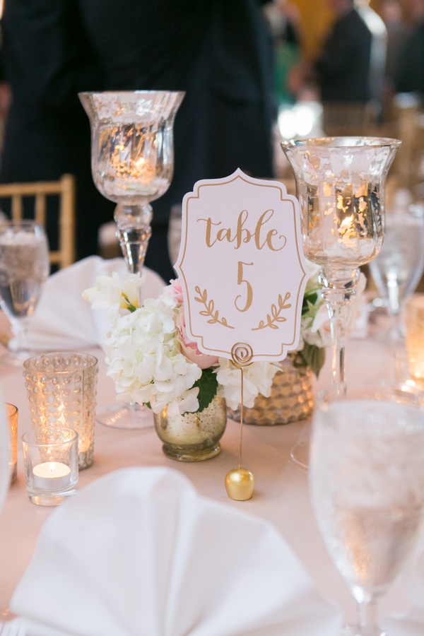 Gold calligraphy table number