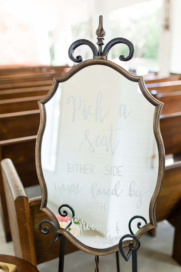 Mirrored wedding sign
