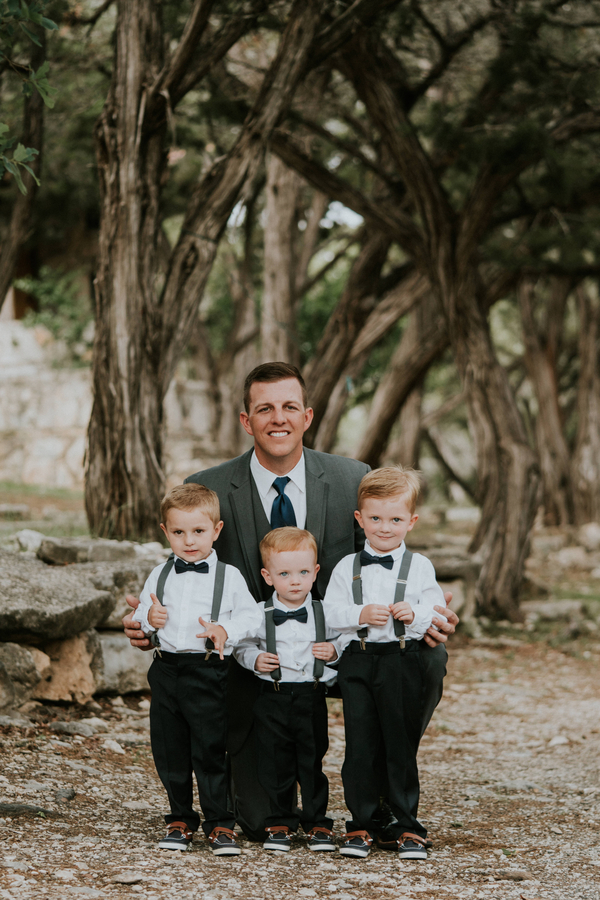Adorable ring bearers and groom