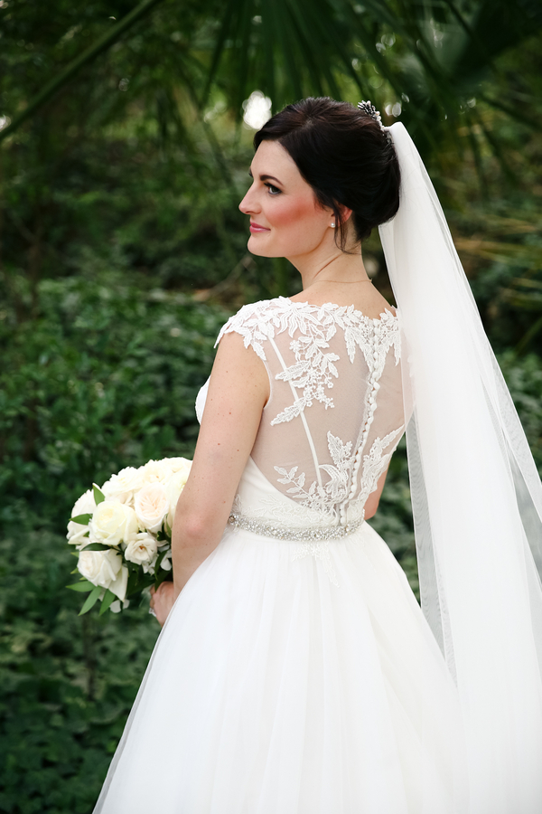 Illusion lace wedding dress back