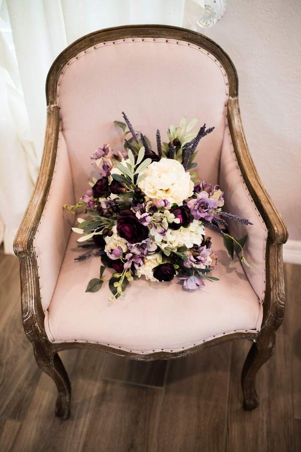 Beautiful purple wedding bouquet