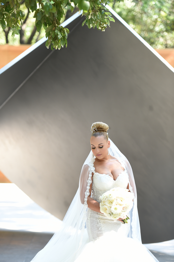 Beautiful bridal portrait with veil