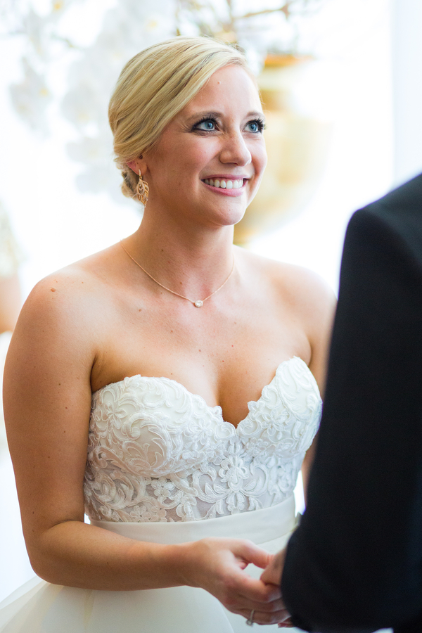 Beautiful bride with sweetheart neckline