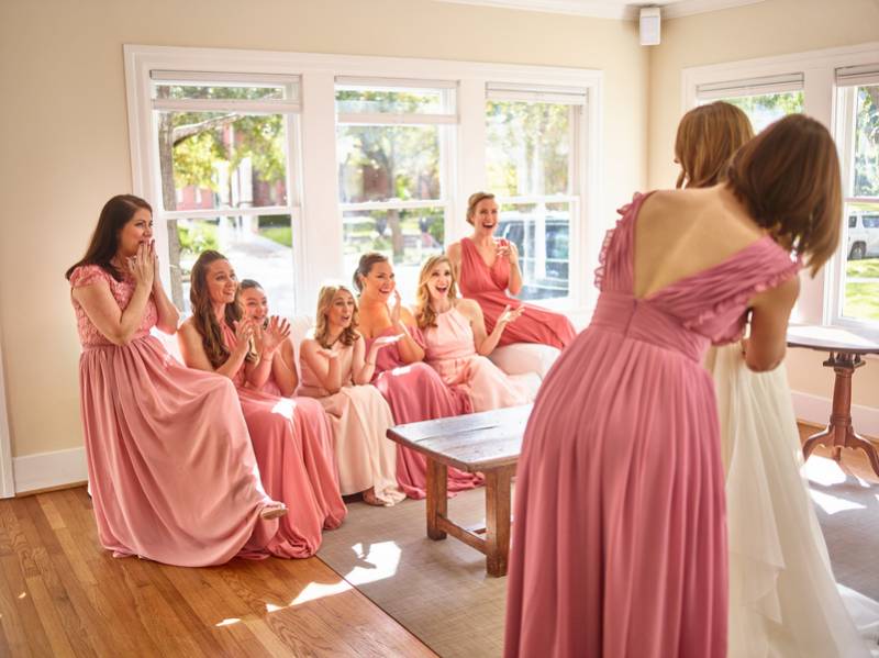 Rose pink bridesmaid dresses