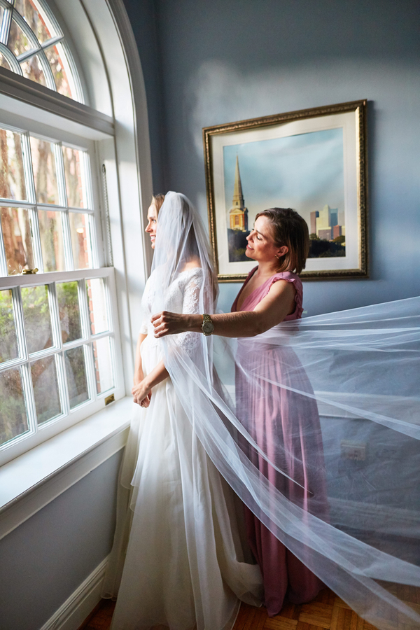 Bride in her wedding veil