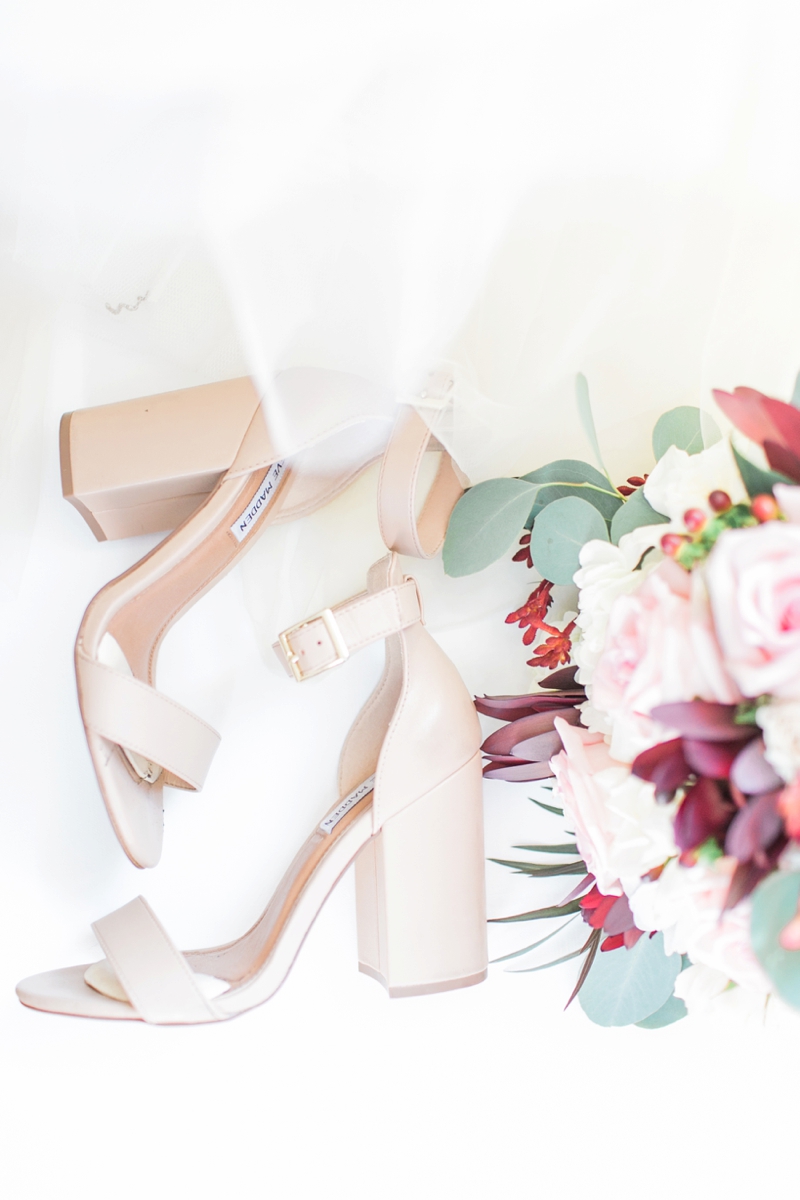 Rose block heel wedding shoes