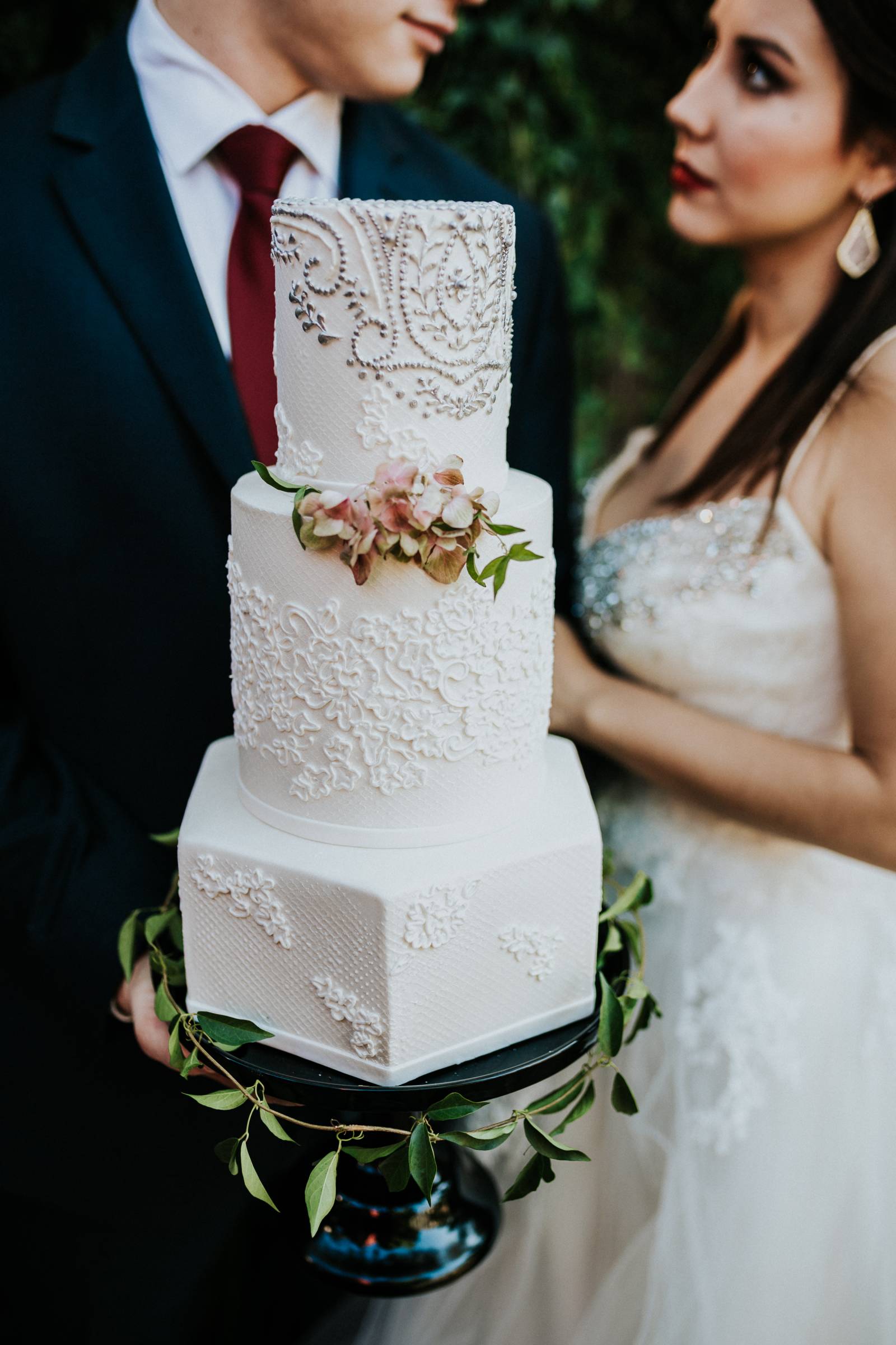 Mixed shape wedding cake