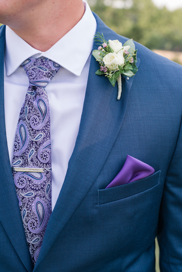 Purple and blue groomsmen attire