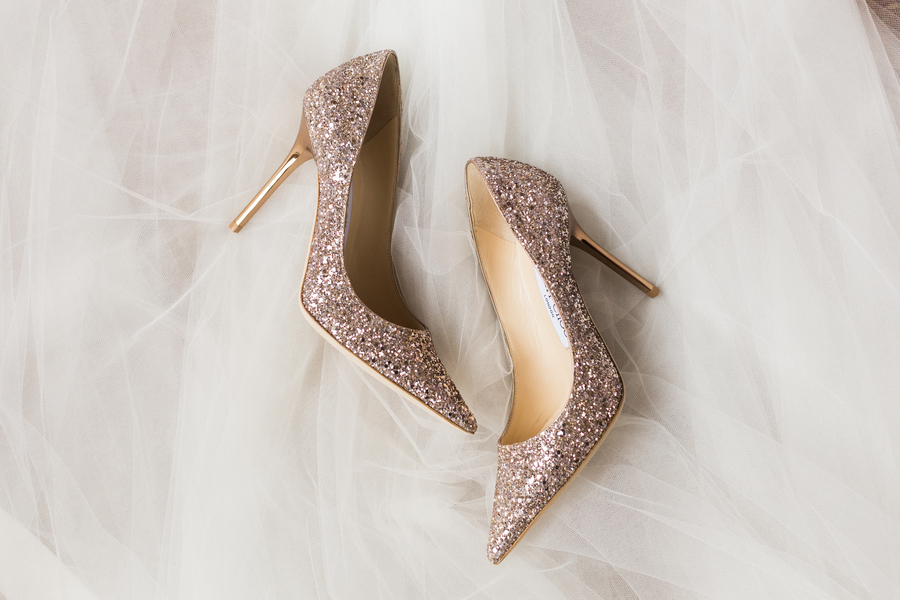 Sparkly wedding shoes