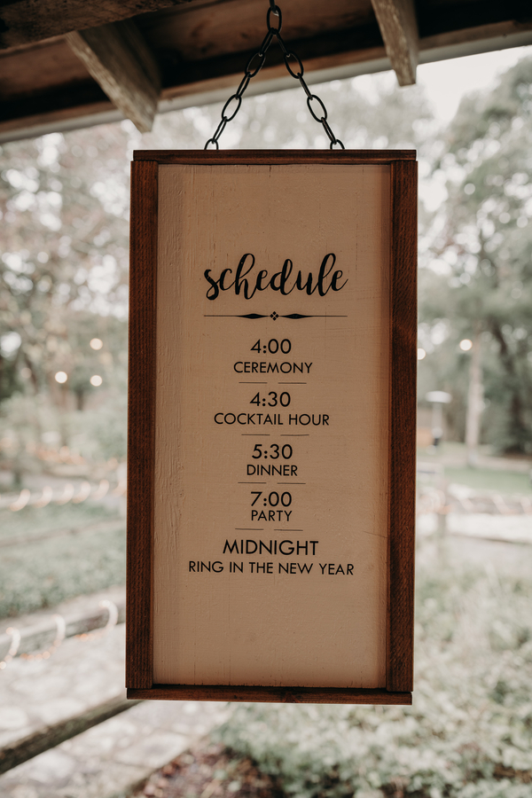 Wedding Timeline Sign