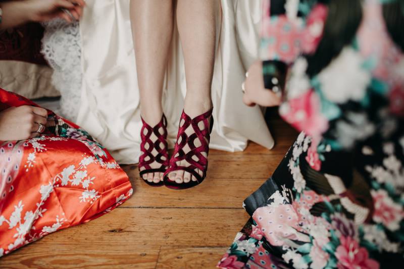 Burgundy wedding shoes