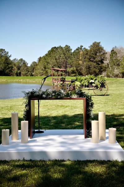 outdoor altar with candles